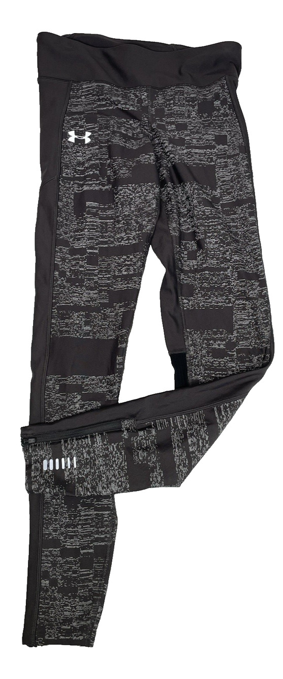 Under Armour HeatGear Compression Black Gray Pattern Leggings Womens M